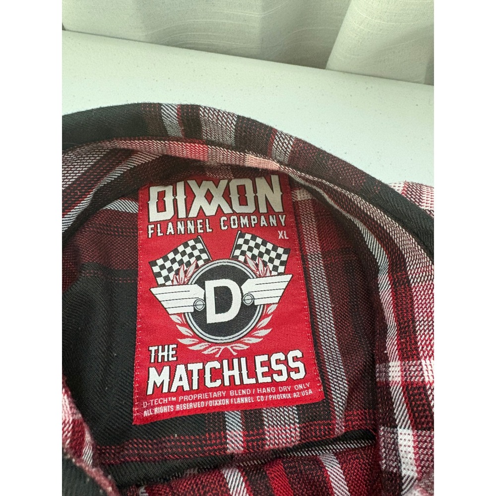 Dixxon Flannel Co The Matchless Red Black Plaid Button Down Shirt Mens XL D-Tech - Picture 3 of 4